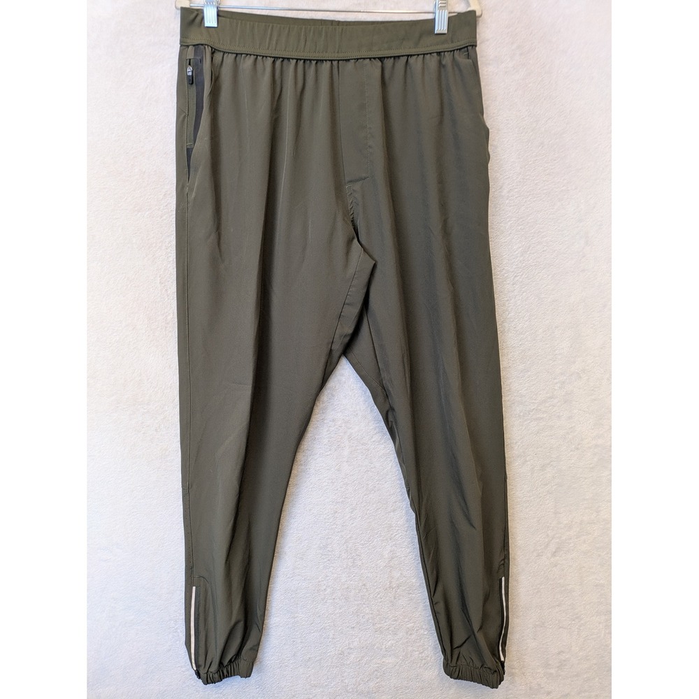 Gymreapers Joggers Men's L Olive Green Tapered Zip Ankle Athletic Training Pants